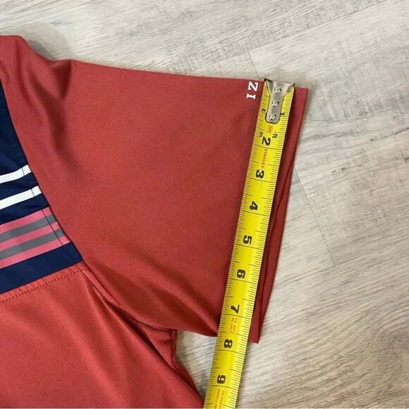 IZOD Men's Golf Polo in Salmon and Navy Size L - Short Sleeve with stretch - Picture 14 of 15